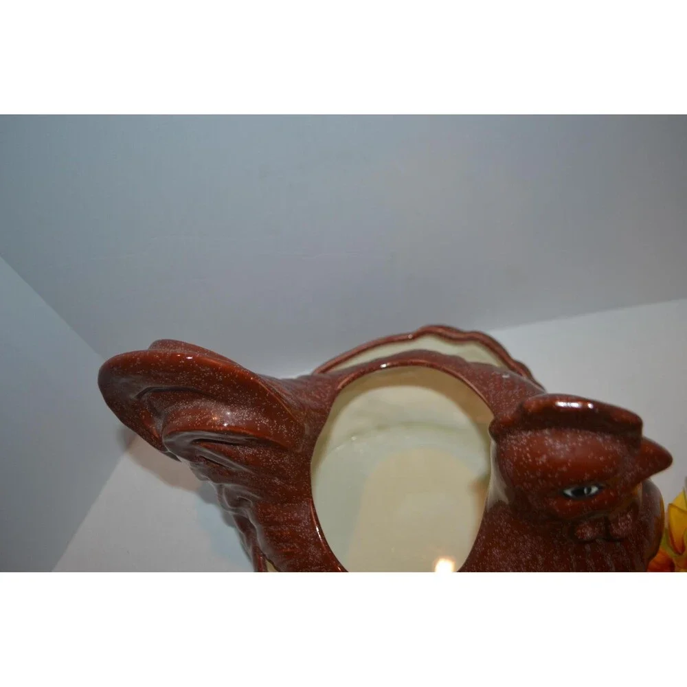 Vintage Chicken Planter 70s Catch All Rustic